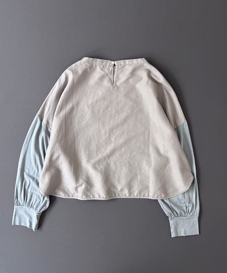 【 コットン シルクツイル + シルク天竺 製品染め 】 洗えるコットンシルク、ワイドカットソー ラウンドヘム / 1368025