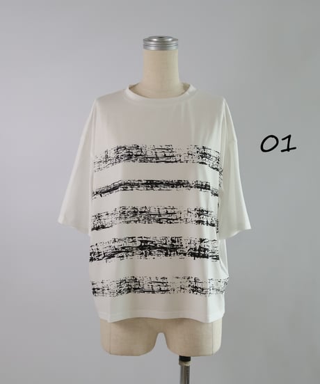 【etre relie】 かすれボーダーTシャツ　167803