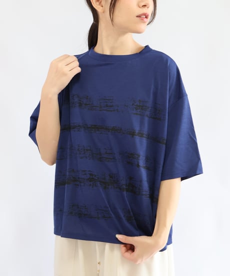 【etre relie】 かすれボーダーTシャツ　167803