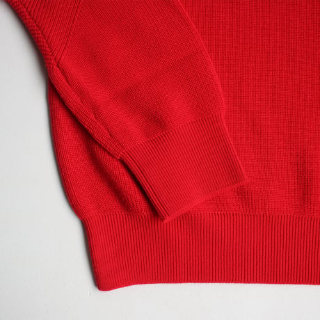 AZ-02-008 ウールラグランハイネックセーター：Red