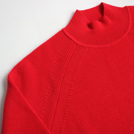 AZ-02-008 ウールラグランハイネックセーター：Red