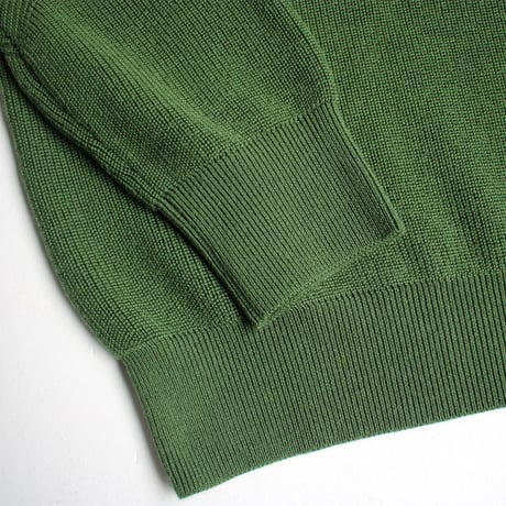AZ-02-008 ウールラグランハイネックセーター：Green