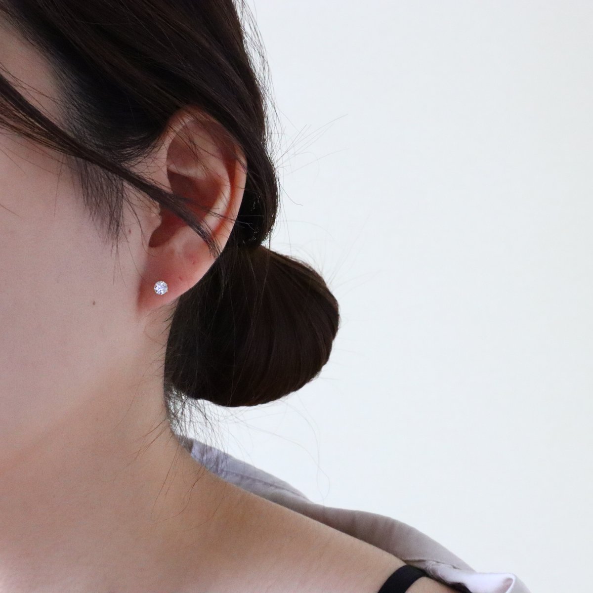 金アレ対応】Heart & Cupid ジルコニアプチピアス4mm | mikka