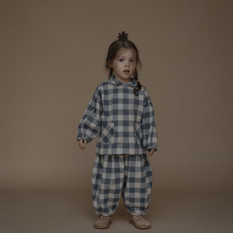 【organic zoo】Fog Blue Gingham Lodge Shirt