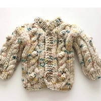 予約【babytoly】cable popcorn cardigan/highland wool