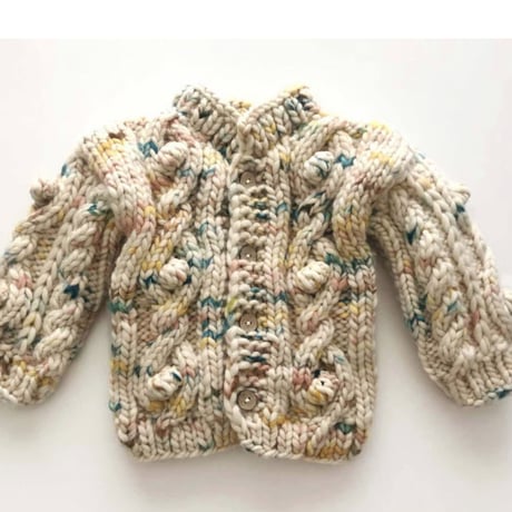 予約【babytoly】cable popcorn cardigan/highland wool