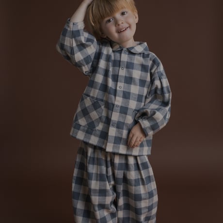 【organic zoo】Fog Blue Gingham Lodge Shirt