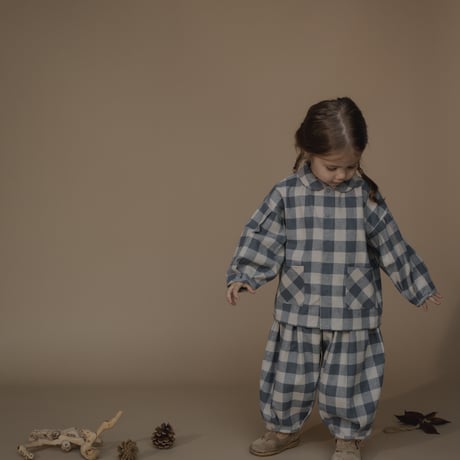 【organic zoo】Fog Blue Gingham Lodge Shirt