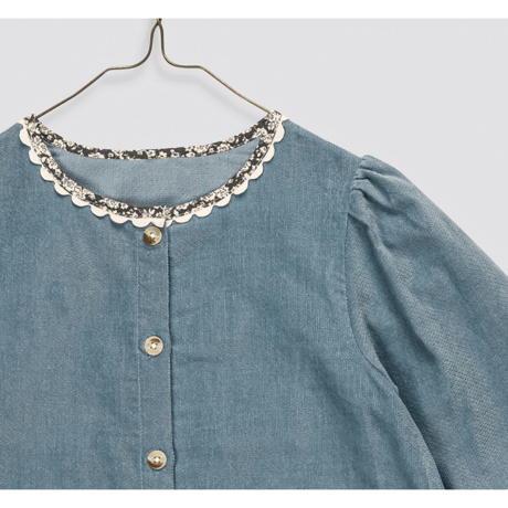 【Little Cotton Clothes】Velvet Jules Dress in Eggshell