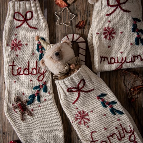 予約【Shirley Bredal】Gingerbread Stocking - Cream White