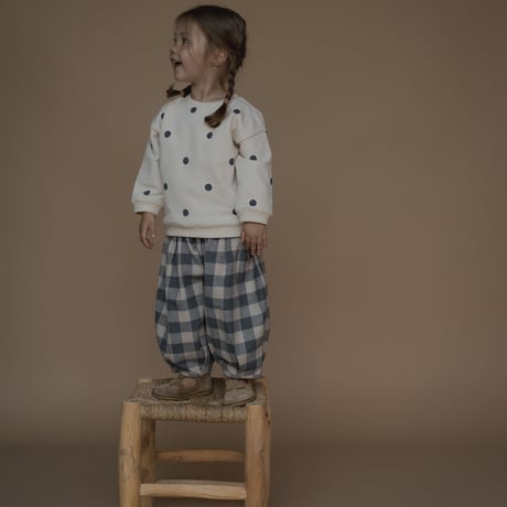 【organic zoo】Fog Blue Gingham Lodge Pants
