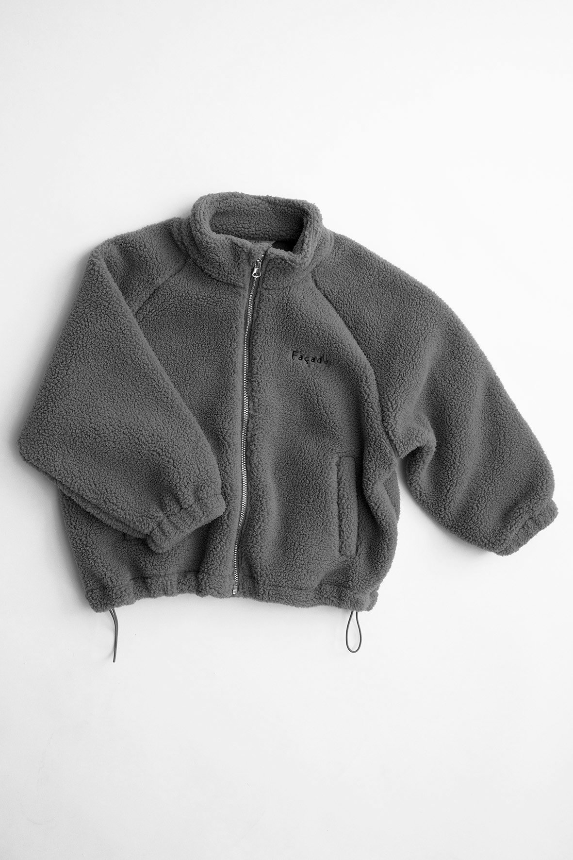 Façade】Tenka Teddy zip sweater / Anthracite |