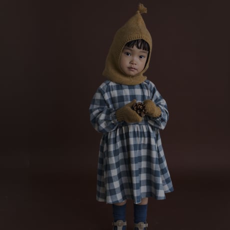 【organic zoo】Fog Blue Gingham Field Dress