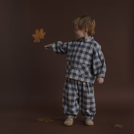 【organic zoo】Fog Blue Gingham Lodge Shirt
