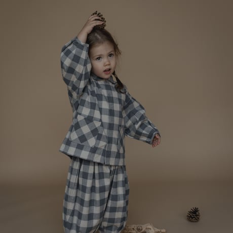 【organic zoo】Fog Blue Gingham Lodge Shirt