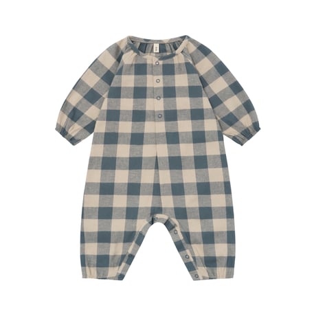 【organic zoo】Fog Blue Gingham Onesie