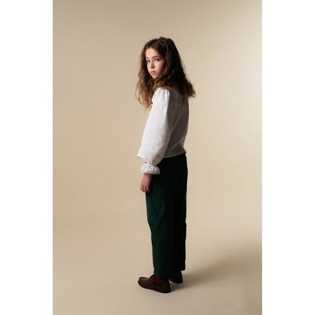【birinit】Green Antique velvet pleated pants kids