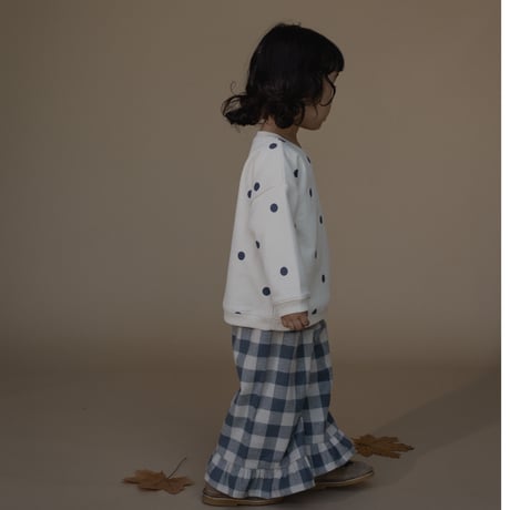 【organic zoo】Fog Blue Gingham Frill Culottes