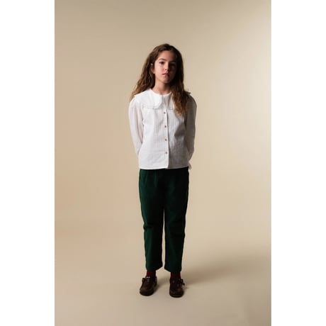 【birinit】Green Antique velvet pleated pants kids