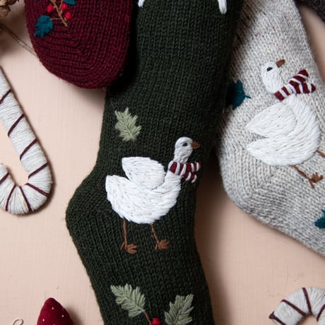 予約【Shirley Bredal】Goose Stocking - Moss