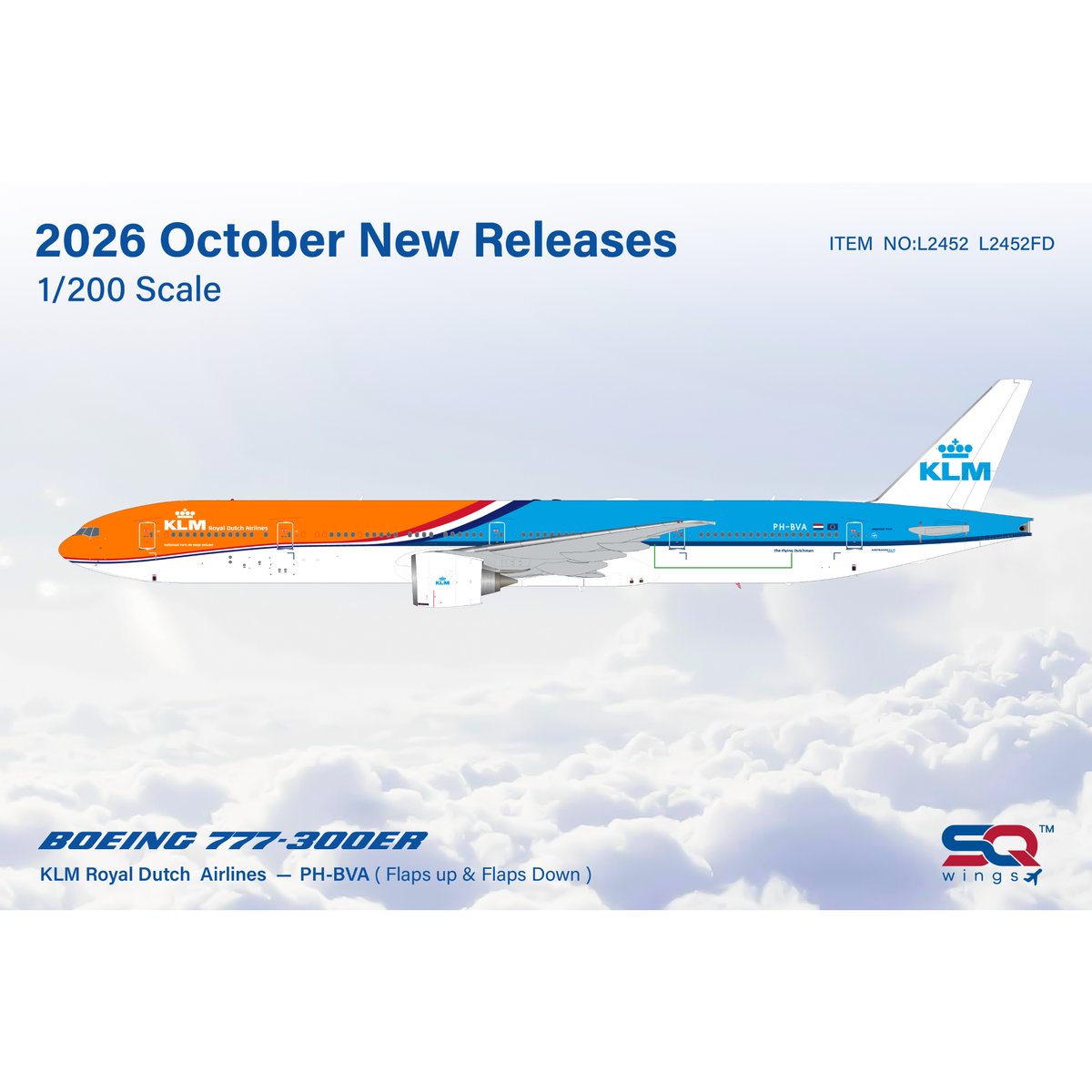 SQ Wings 1/200 777-300ER KLMオランダ航空「オレンジプライド塗装（O