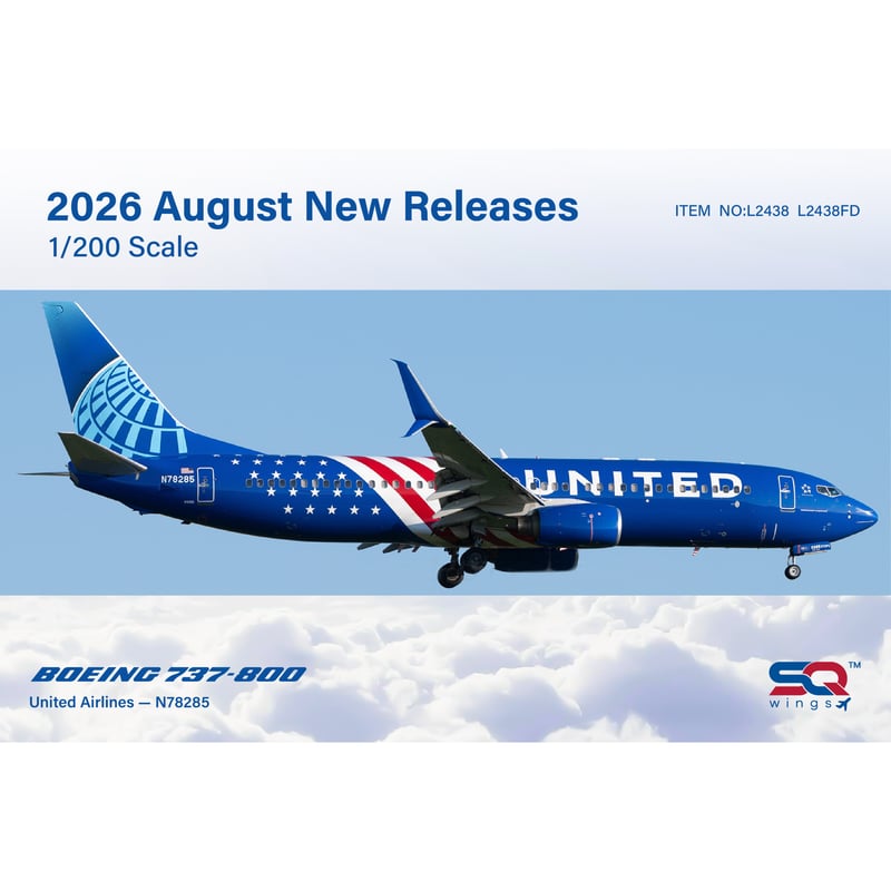 先割予約15％OFF】1/200 737-800 ユナイテッド航空「建国250周年記念