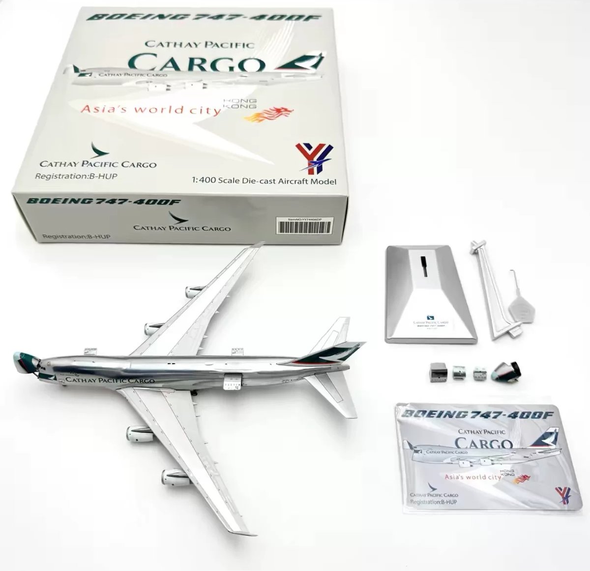 YY Wings 1/400 747-400 キャセイパシフィック航空 B-HUP 貨物ドア開