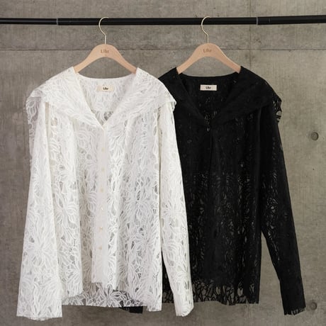 [Uhr] Lace Sailor Collar Blouse