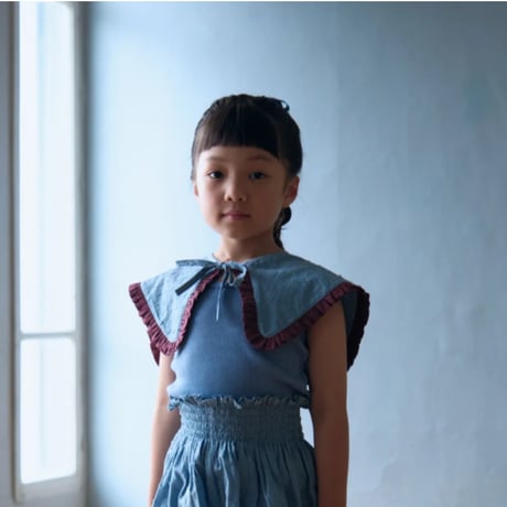 [Uhr] Dot Frill Collar 2026 / Navy, Slate Blue