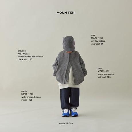 MOUN TEN. cotton tweed zip blouson / black twill