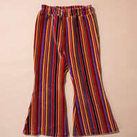 [Uhr] Play Stripe Velour Pants / Red×Purple