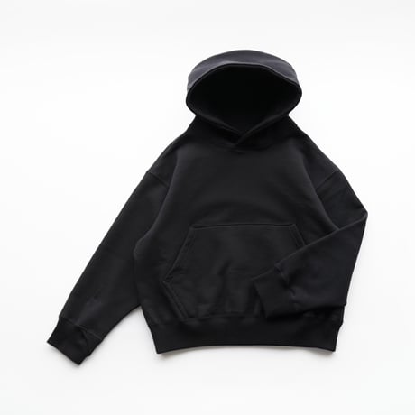 MOUN TEN. 【kids size】 sweat wide hoodie (organic cotton) / black
