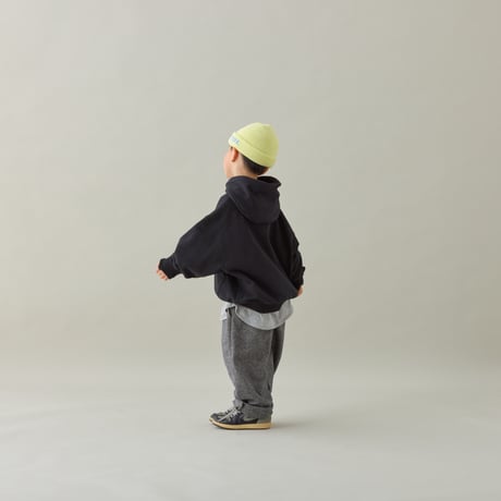 MOUN TEN. 【kids size】 sweat wide hoodie (organic cotton) / black