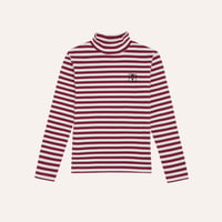 [the campamento] Burgundy Stripes Turtle Neck Tshirt
