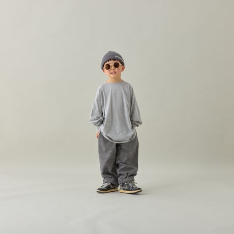 MOUN TEN. cotton tweed loose pants / black twill