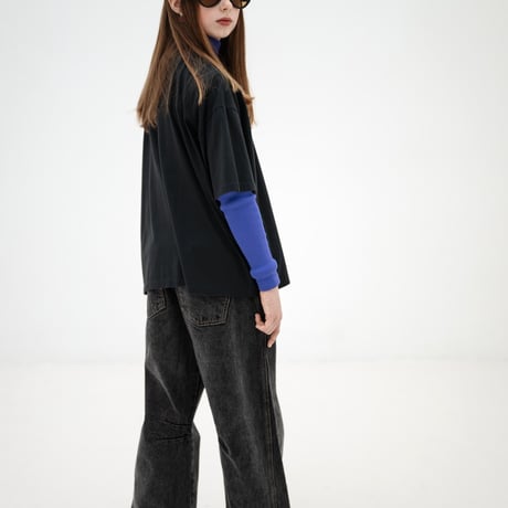 Repose AMS Wide leg denim pant / Slate grey