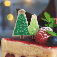 XSL_04【クリスマスホイルピック　ツインツリー緑】100枚