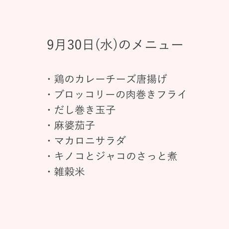 3【店頭販売予約】9月30日(水)　いぐさでり 素材を活かしたきちんとお弁当　※決済方法は必ず「代金引換」をお選びください