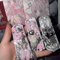 【単体購入速達】1点物ーDeco♡mirror＆comb ミラークシ