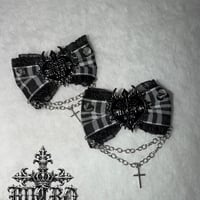 【WHITEBLACK】MICRØ CHECK × ribbon hair clip