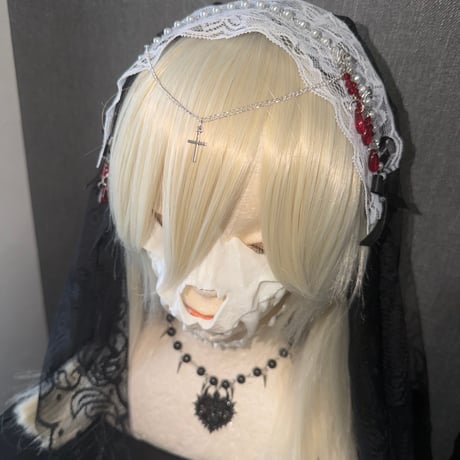 【期間限定】ベール吸血GOTHヘッドドレスWHITE／ねむる×MICRØコラボ