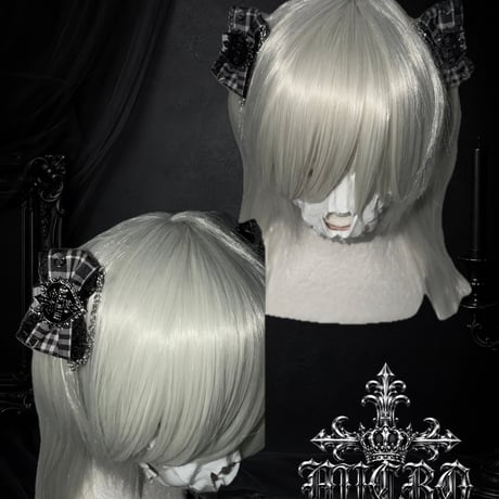 【PINKBLACK】MICRØ CHECK × ribbon hair clip