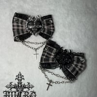 【PINKBLACK】MICRØ CHECK × ribbon hair clip