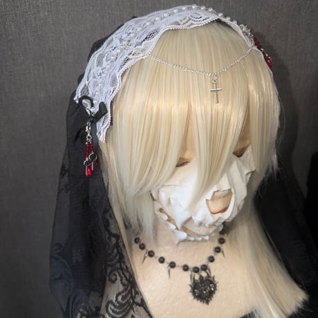 【期間限定】ベール吸血GOTHヘッドドレスWHITE／ねむる×MICRØコラボ