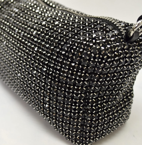 ラインストーン ミニチェーンショルダーバッグ ノベルティ ラインストーン ミニバッグ r-kirasquarebag | prologueikebuku