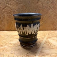 淡海陶芸研究所　白泥象嵌筒鉢