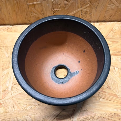 伝市鉢　コウロ型　3号　艶消し黒