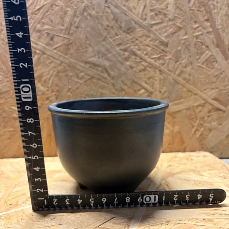 伝市鉢　コウロ型　3.5号　艶消し黒