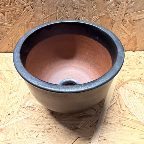 伝市鉢　コウロ型　3.5号　艶消し黒