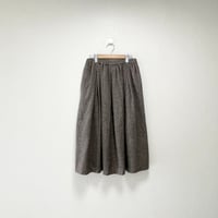 STAMP AND DIARY ウールチドリチェック タックギャザースカート 【ブラウン】